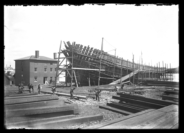 Abbie F. Minott photo of the four-masted schooner Ada F. Brown, circa 1901. PHOTO: COURTESY MAINE MARITIME MUSEUM