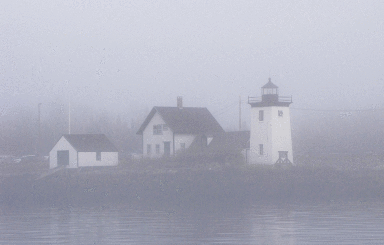 Grindle Point Lighthouse in the fog. FILE PHOTO: TOM GROENING