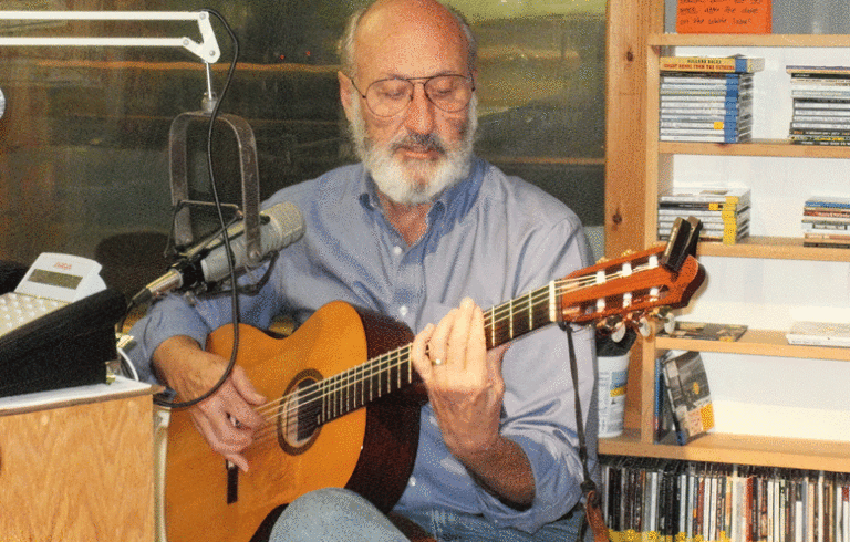 Noel "Paul" Stookey performing at the studios of WERU-FM.