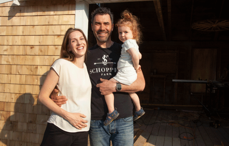 From left, Allison, Ben, and Beverly Edwards, who own and operate Schoppee Farm.