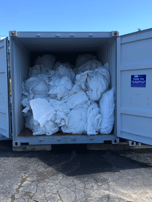 Boat shrink wrap loaded into a truck. PHOTO: COURTESY MAINE MOBILE SHRINKWRAP