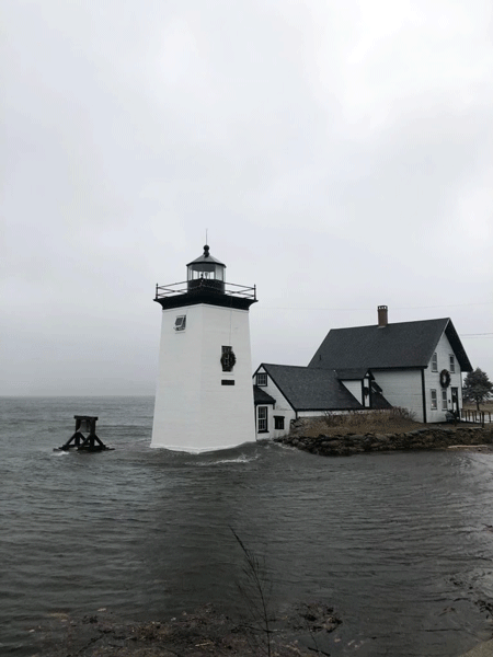 This image shows the lighthouse property flooded during the Dec. 23 storm.