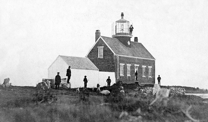 The original Grindle Point Lighthouse, with the light tower inside the keeper’s house.