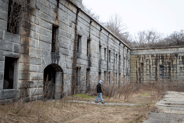 Inside the fort's yard.