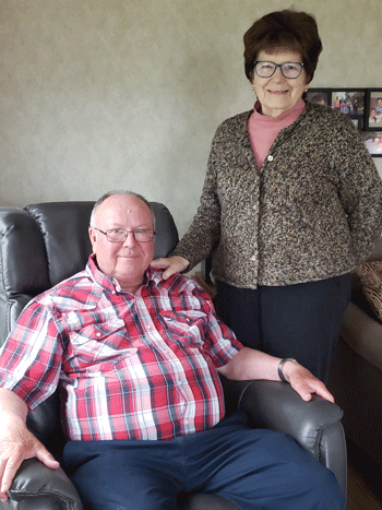 Al and Linda Dinsmore at their home in Trenton.