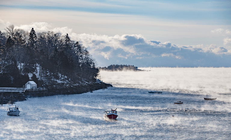 “The Harbor, Sea Smoke,” by Peter Ralston.