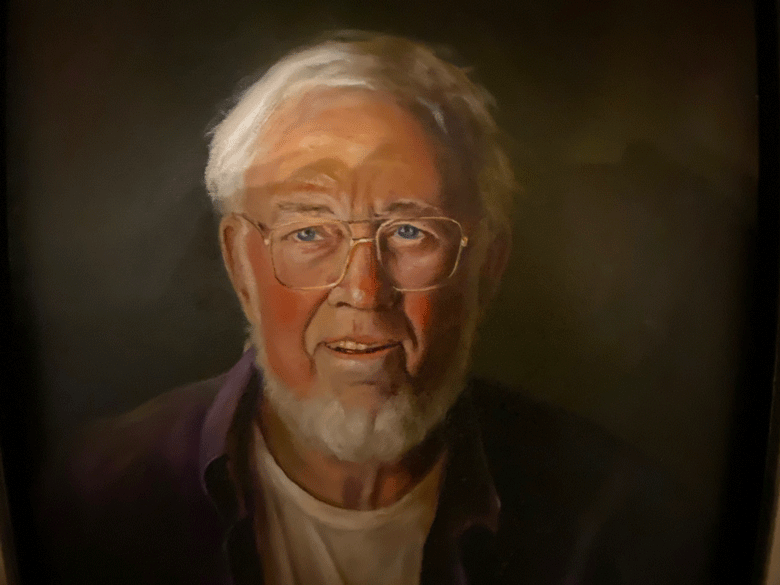 A painting of the late Ted Hoskins.