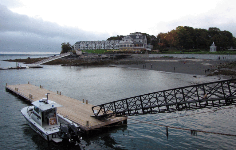 The Bar Harbor Inn as seen from the town landing. FILE PHOTO: TOM GROENING