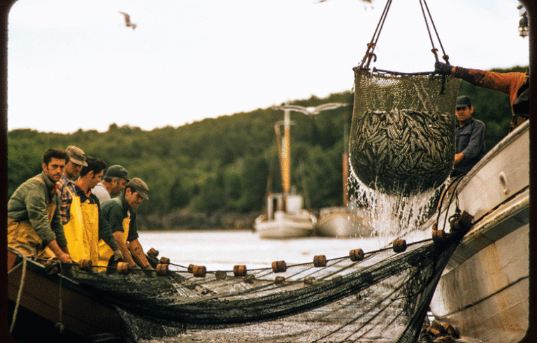 An image of herring seining off Vinalhaven in 1957, photographed by Life magazine’s Eliot Elisofon. PHOTO: PENOBSCOT MARINE MUSEUM
