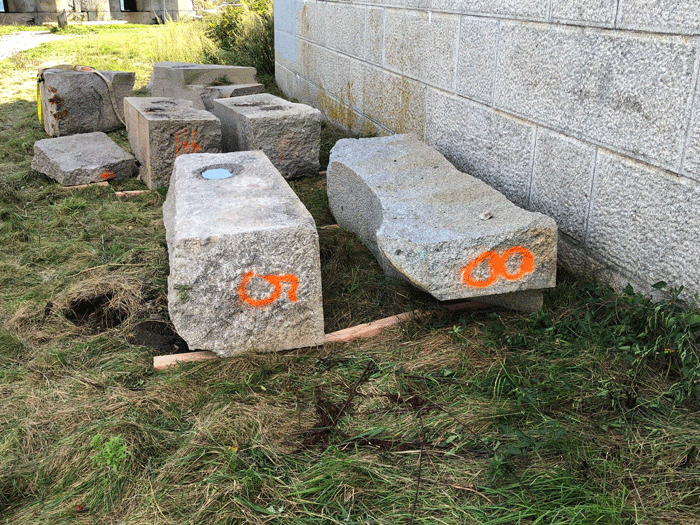 Granite blocks ready to be installed. PHOTO: CLARKE CANFIELD