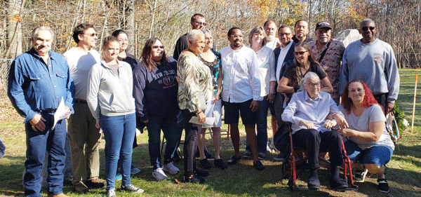 Descendants of the families of the Peterborough settlement pose for a photo. PHOTO: STEPHANIE BOUCHARD