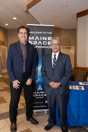 Michael Kincaid of NASA, left, and MSGC director Terry Shehata. PHOTO: COURTESY MAINE SPACE 2030