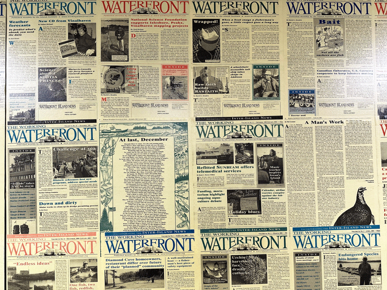 Wall of front pages.