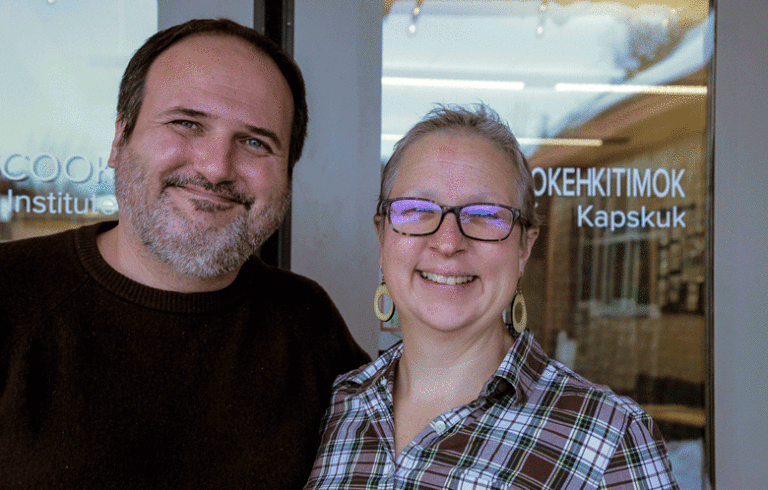 Shaun Haskins, left, and Kara McCrimmon serve as co-directors of the Cobscook Institute. PHOTO: LESLIE BOWMAN