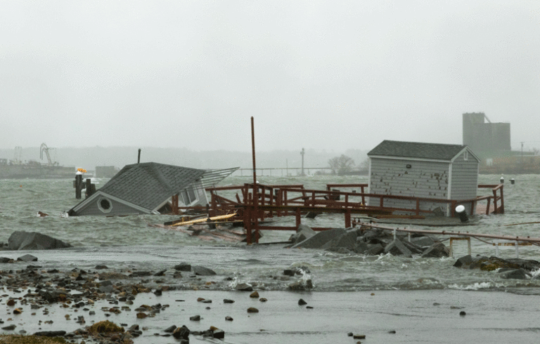 The Rockland waterfront during the Jan. 9 storm. PHOTO: JACK SULLIVAN