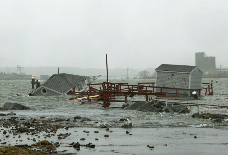 The Rockland waterfront during the Jan. 9 storm. PHOTO: JACK SULLIVAN