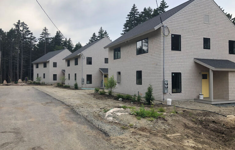 The Oliver’s Ridge workforce housing project on Deer Isle, shortly after construction concluded.