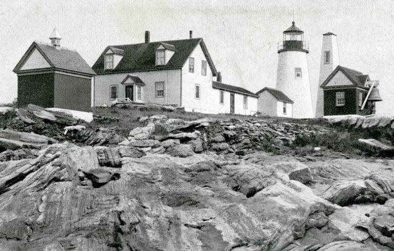 The Pemaquid Light fog signal bell shown on a postcard dating to about 1905. PHOTO: MAINE MARITIME MUSEUM