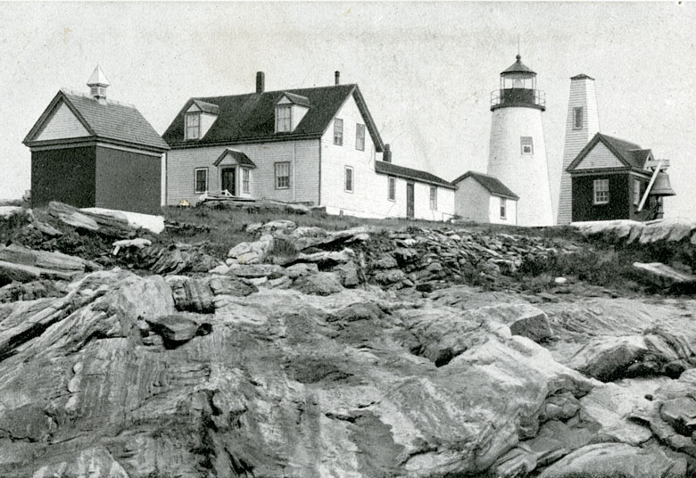 The Pemaquid Light fog signal bell shown on a postcard dating to about 1905. PHOTO: MAINE MARITIME MUSEUM