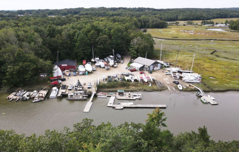 An aerial view of Sea Meadow waterfront marine center in Yarmouth. PHOTO: COURTESY TAYLOR APPOLONIO