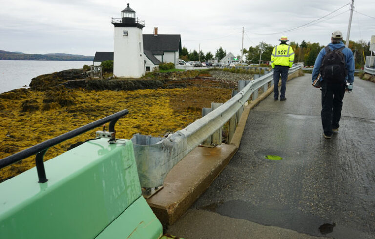 Passengers disembark the ferry on Islesboro.