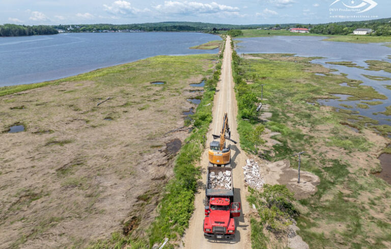 Repair work underway on the trail.