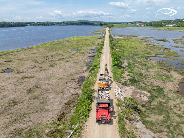 Repair work underway on the trail.