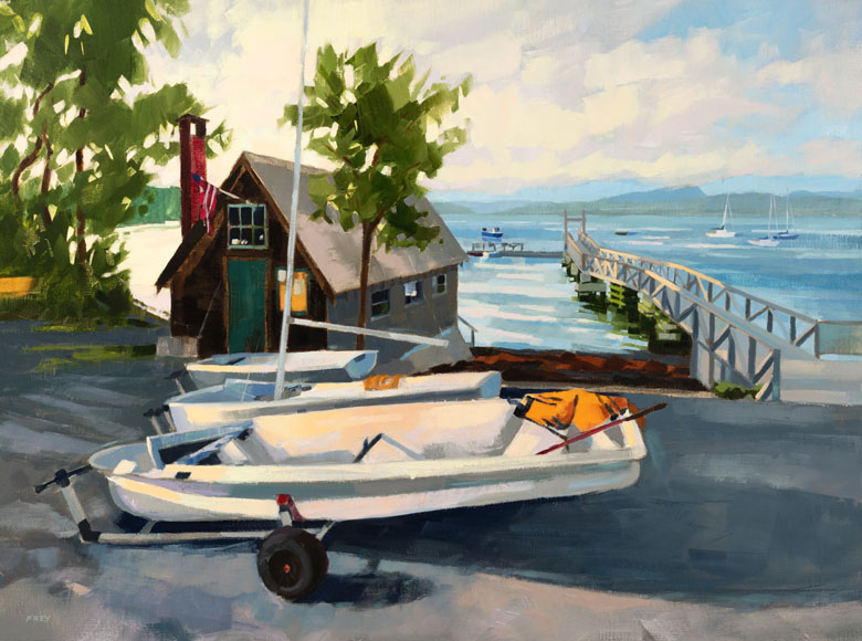 Philip Frey’s “Ready for Lessons” (2023), oil on linen, 30 by 40 inches. PHOTO: COURTESY PHILIP FREY