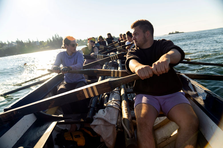 A gig underway powered by paddle. PHOTO: DYLAN LADDS