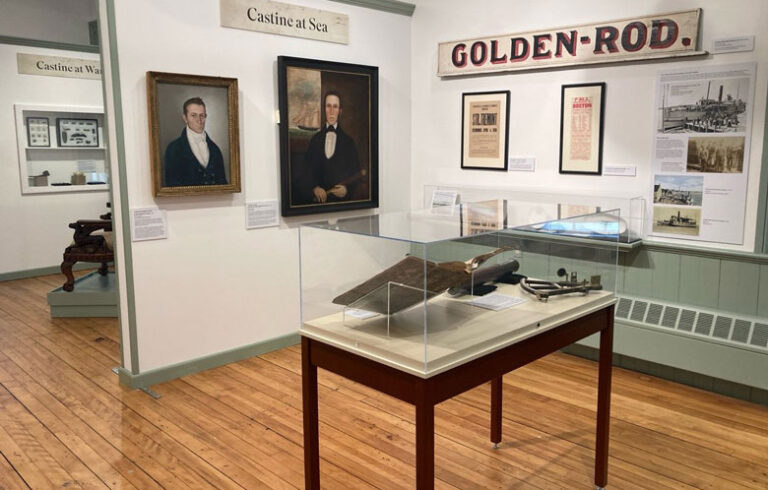 Some of the 40 objects through which Castine’s story is told.