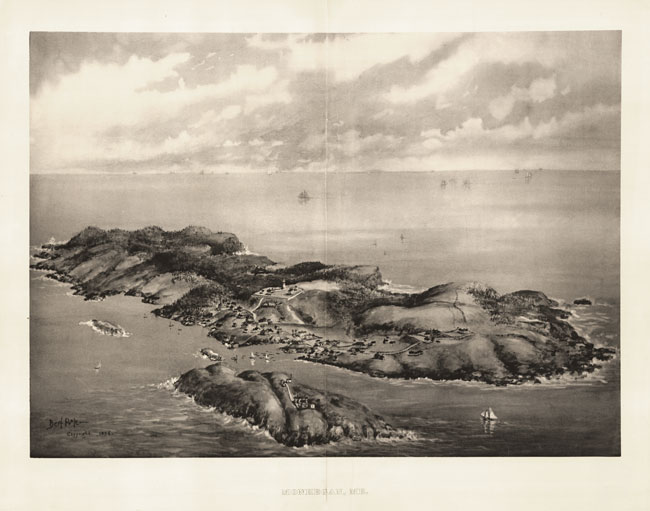 “Monhegan, Maine,” by Bert Poole (1896), lithograph.