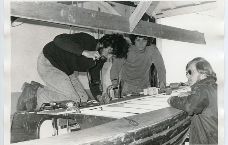 An image from the Boat School's early days.