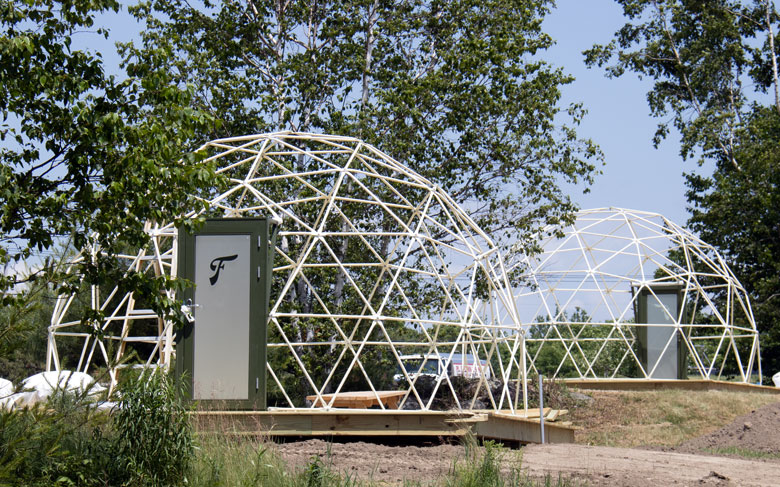 Frames for yurts at a Sedgwick glamping facility. PHOTO: WILL ROBINSON