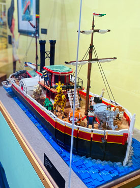 Adolphsen’s replica of Chris Van Dusen’s Circus Ship at the Maine Maritime Museum. PHOTO: COURTESY COLBY ADOLPHSEN