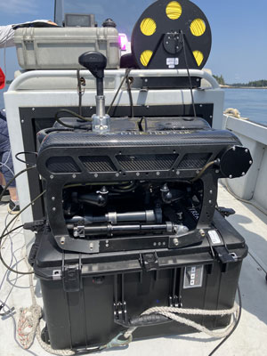 The Deep Trekker Pivot Remotely Operated Vehicle, purchased with a grant from the Maine Aquaculture Innovation Center, has significantly streamlined DMR's evaluation of aquaculture lease applications.