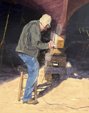 “Richard Stanley, Wooden Boatbuilder” by Lou Stanley (detail).